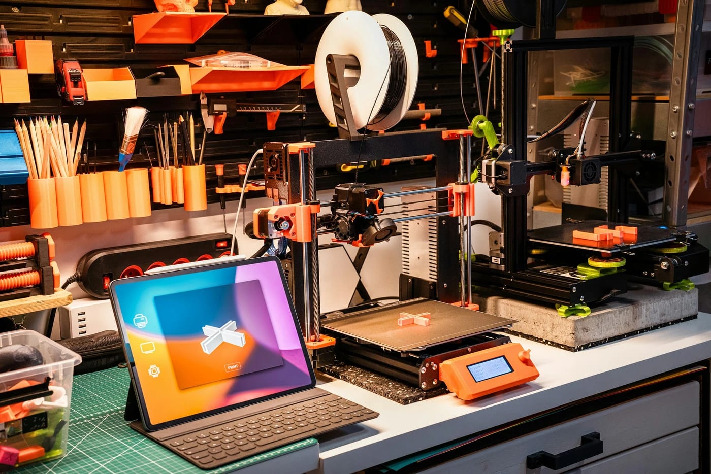 Atelier de fabrication SYNJ : imprimantes 3D en cours d’impression